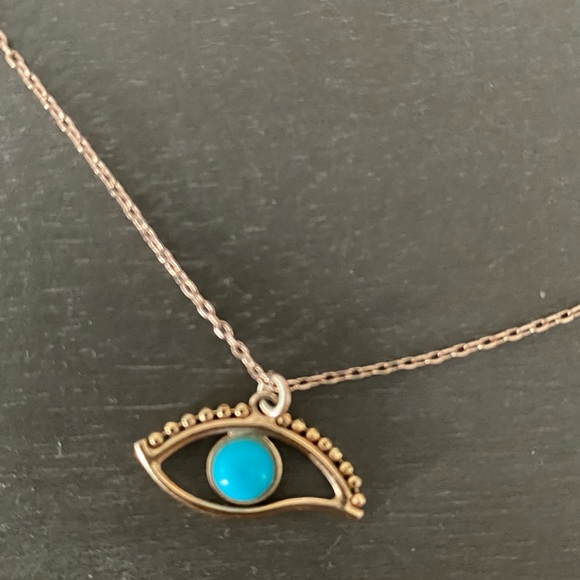 Rose gold plated evil eye necklace - Picture 2 of 2